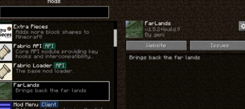 mod menu Minecraft 1.16.5